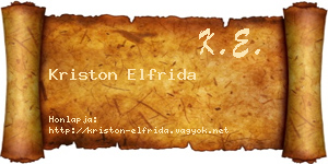 Kriston Elfrida névjegykártya